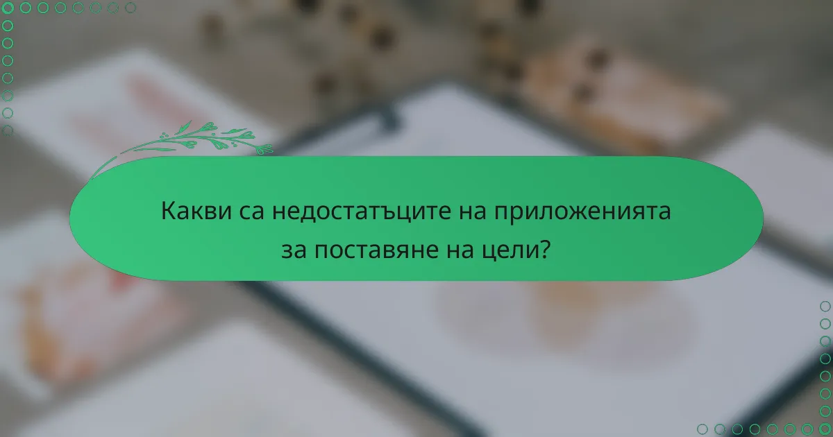 Какви са недостатъците на приложенията за поставяне на цели?