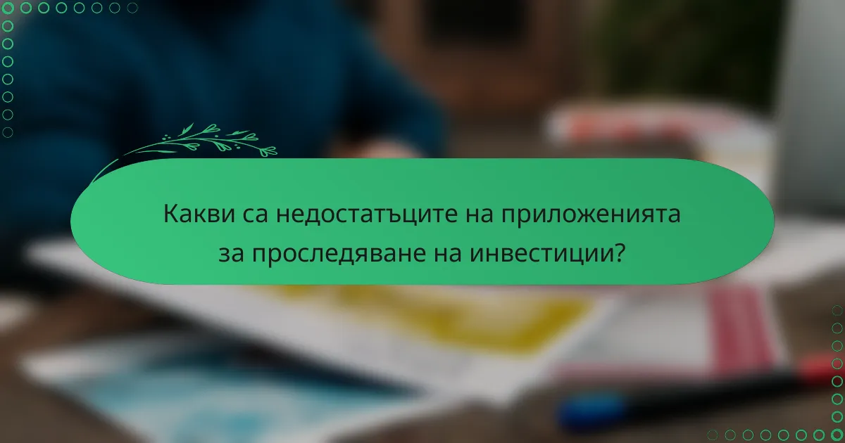Какви са недостатъците на приложенията за проследяване на инвестиции?