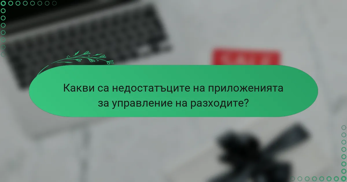 Какви са недостатъците на приложенията за управление на разходите?